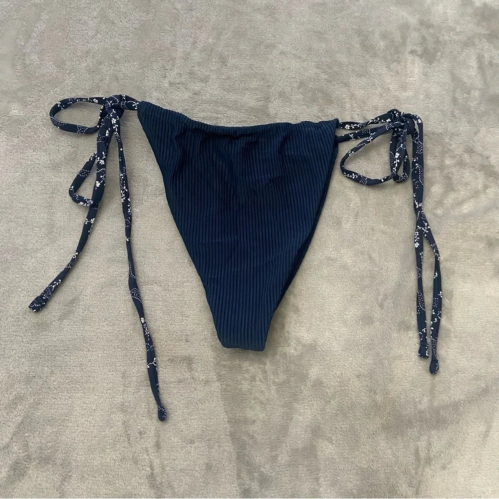 New! Frankie’s Bikini’s Tia ribbed thong string bikini bottom 24127